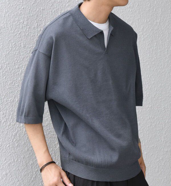 SHIPS any「SHIPS any:〈手洗い可能〉リネンミックス ハイゲージ ニット スキッパー ポロシャツ◇」|ポロシャツ|