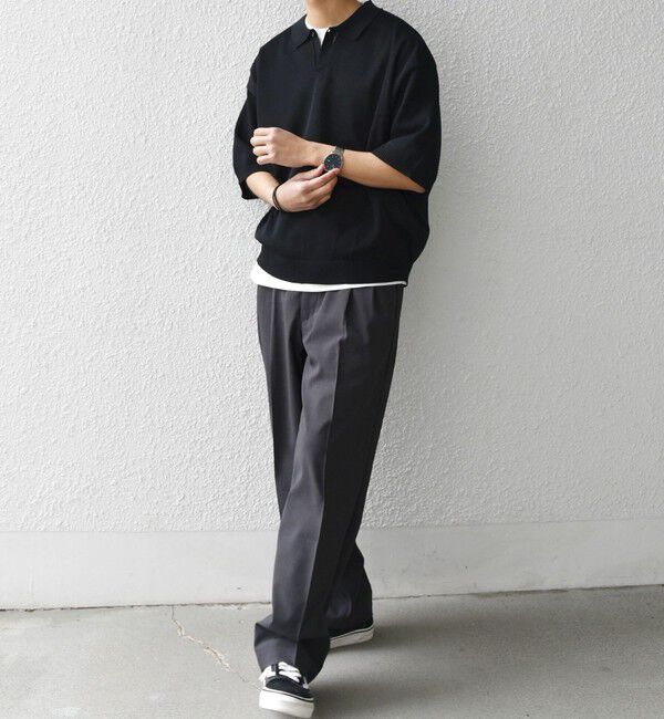 SHIPS any「SHIPS any:〈手洗い可能〉リネンミックス ハイゲージ ニット スキッパー ポロシャツ◇」|ポロシャツ|