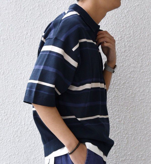 SHIPS any「SHIPS any:〈手洗い可能〉リネンミックス ハイゲージ ニット スキッパー ポロシャツ◇」|ポロシャツ|