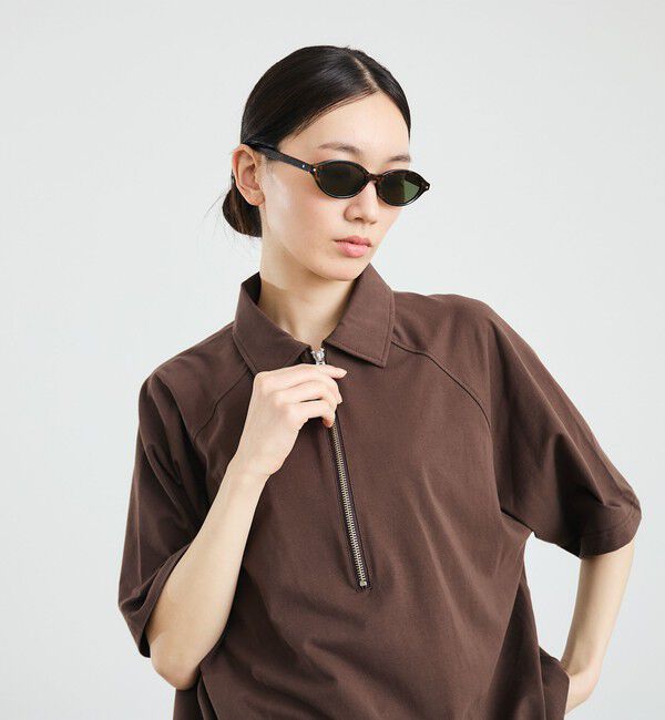 SHIPS「City Ambient Products: リラックス ハーフ ジップ ポロシャツ」|ポロシャツ|ブラウン
