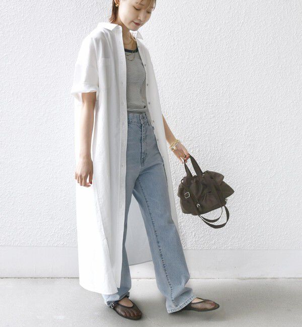 SHIPS for women「〈洗濯機可能〉ワンポイント 刺繍 シャツ ワンピース」|ワンピース|