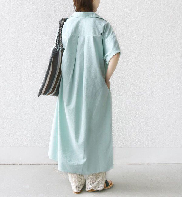 SHIPS for women「〈洗濯機可能〉ワンポイント 刺繍 シャツ ワンピース」|ワンピース|