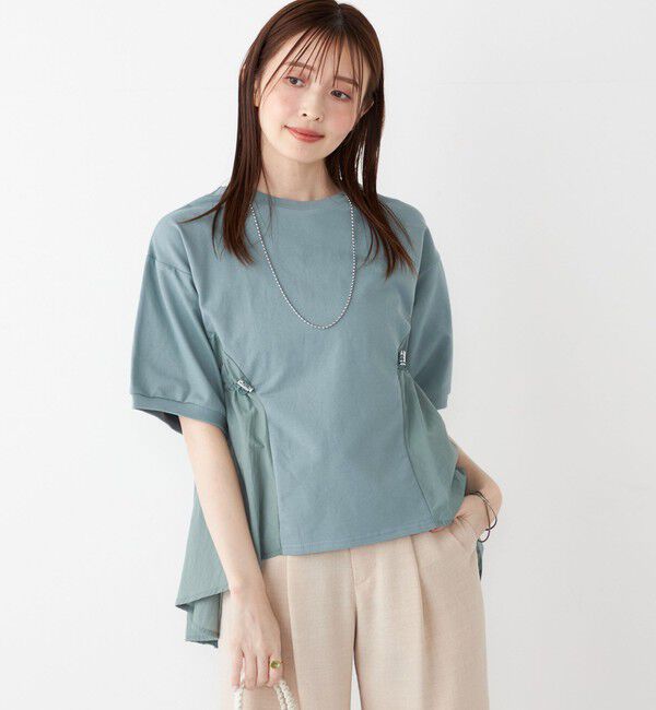 SHIPS Colors 「SHIPS Colors:〈洗濯機可能〉ミニ裏毛 ドッキング トップス◇」|Tシャツ・カットソー|