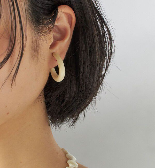 SHIPS for women「樹脂 フープ イヤリング M」|イヤリング|