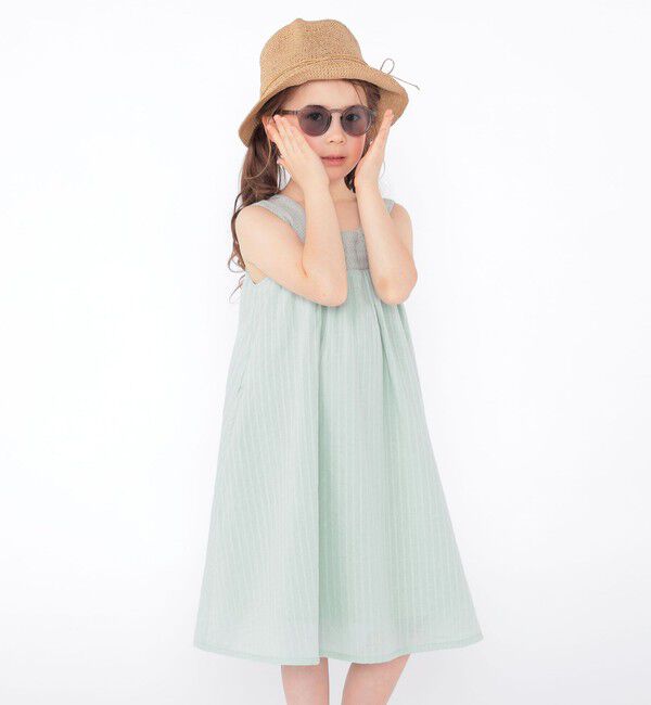 SHIPS KIDS「SHIPS KIDS:100～130cm / クロシェ ノースリーブ ワンピース」|ワンピース|