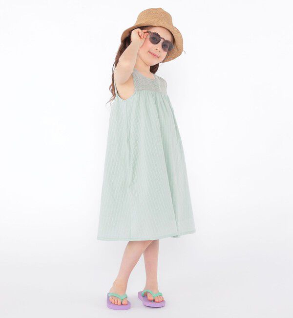 SHIPS KIDS「SHIPS KIDS:100～130cm / クロシェ ノースリーブ ワンピース」|ワンピース|
