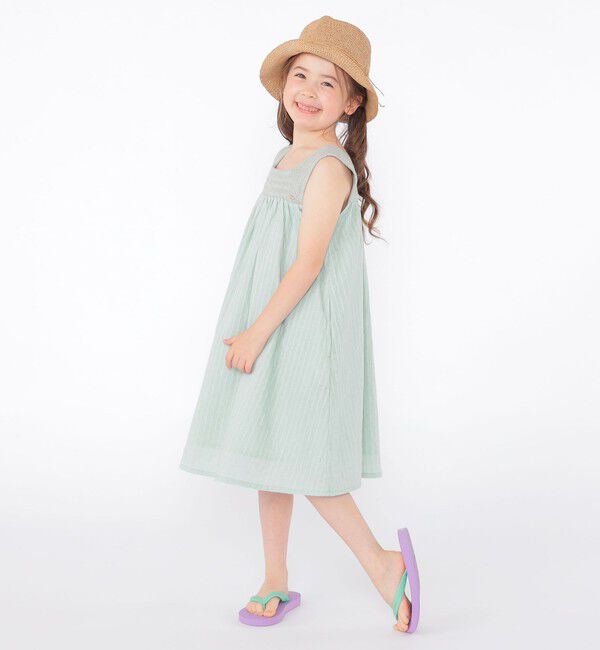 SHIPS KIDS「SHIPS KIDS:100～130cm / クロシェ ノースリーブ ワンピース」|ワンピース|