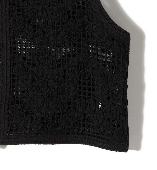 SHIPS for women「〈手洗い可能〉エンブロイダリー ニット ショート ベスト」|ベスト・ジレ|