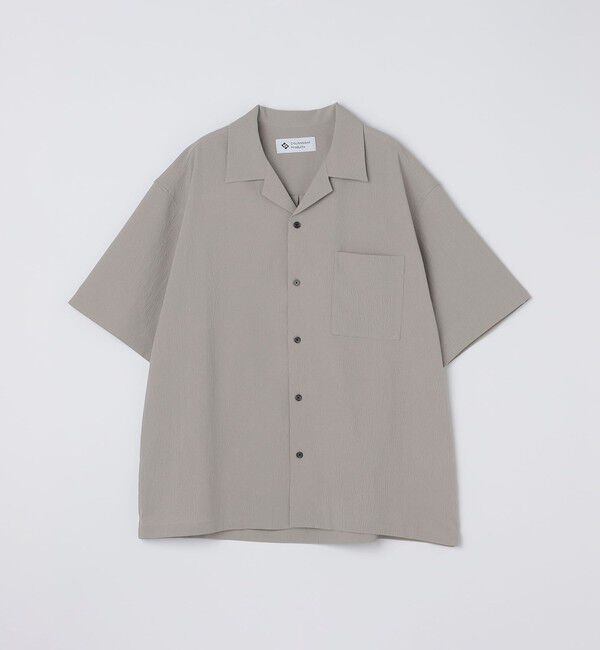 SHIPS「City Ambient Products: オープンカラー 楊柳 ソリッド ショートスリーブ シャツ」|シャツ・ブラウス|