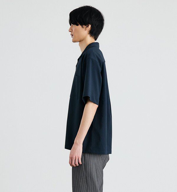 SHIPS「City Ambient Products: オープンカラー 楊柳 ソリッド ショートスリーブ シャツ」|シャツ・ブラウス|