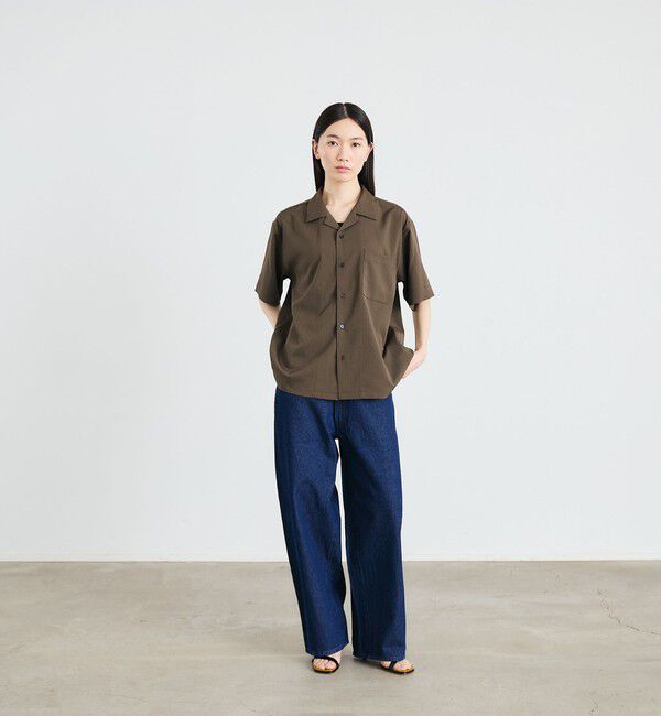 SHIPS「City Ambient Products: オープンカラー 楊柳 ソリッド ショートスリーブ シャツ」|シャツ・ブラウス|
