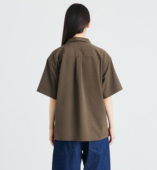 SHIPS「City Ambient Products: オープンカラー 楊柳 ソリッド ショートスリーブ シャツ」|シャツ・ブラウス|