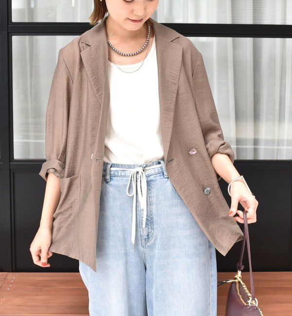 SHIPS for women「〈手洗い可能〉シアー シルク混 ジャケット」|テーラードジャケット|