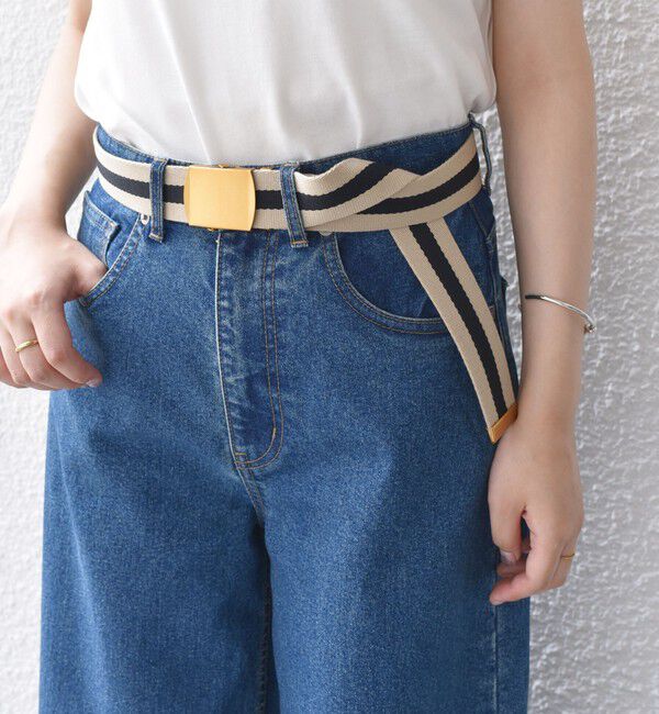 SHIPS Colors 「SHIPS Colors:ライン テープ ガチャベルト◇」|ベルト|ベージュ