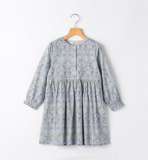 SHIPS KIDS「SHIPS KIDS:80～90cm / リバティ 長袖 ワンピース」|ワンピース|ブルー系
