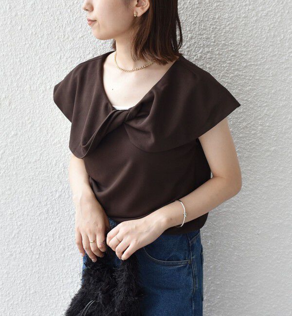 SHIPS Colors 「SHIPS Colors:〈手洗い可能〉ジョーゼット ネジリ カラー トップス」|Tシャツ・カットソー|