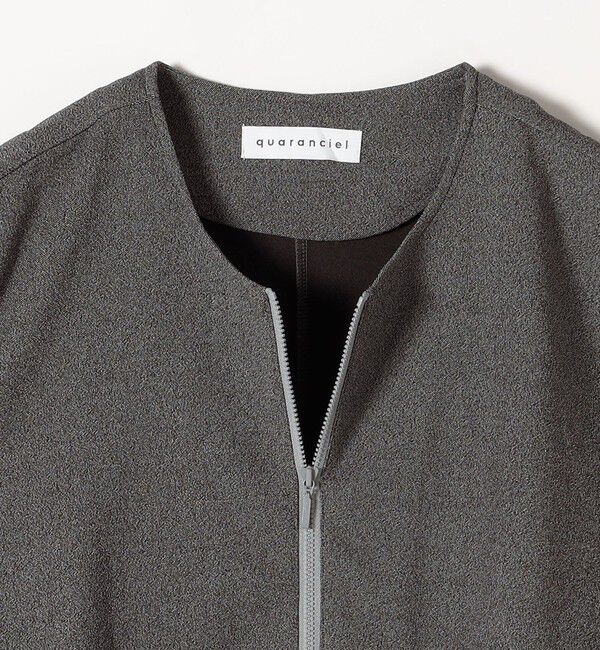 quaranciel「quaranciel:〈手洗い可能〉カット ジョーゼット ドロスト ジップ ベスト」|ベスト・ジレ|