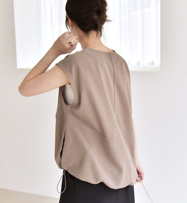 quaranciel「quaranciel:〈手洗い可能〉カット ジョーゼット ドロスト ジップ ベスト」|ベスト・ジレ|