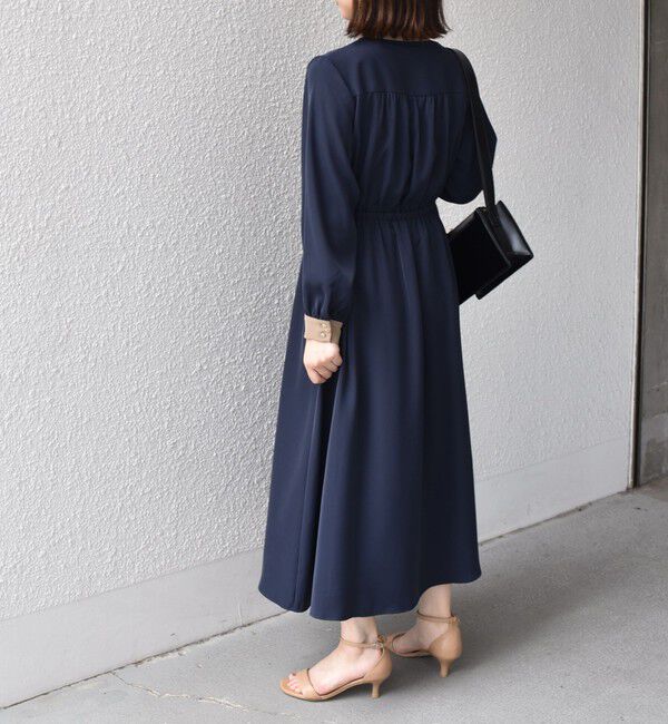 SHIPS Colors 「SHIPS Colors:〈手洗い可能〉配色 ギャザー ロングスリーブ ワンピース◇」|ワンピース|