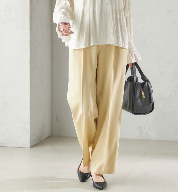 SHIPS for women「〈手洗い可能〉ツイル ストレート パンツ（52）（セットアップ対応）」|スラックス|クリーム