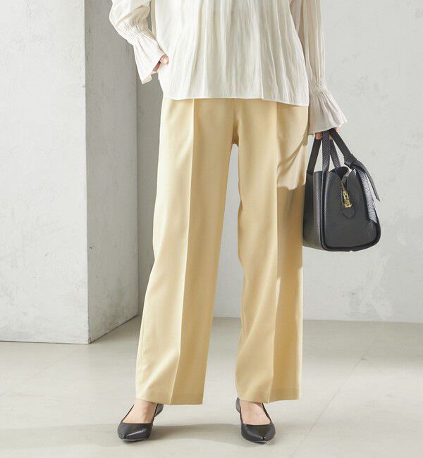 SHIPS for women「〈手洗い可能〉ツイル ストレート パンツ（52）（セットアップ対応）」|スラックス|