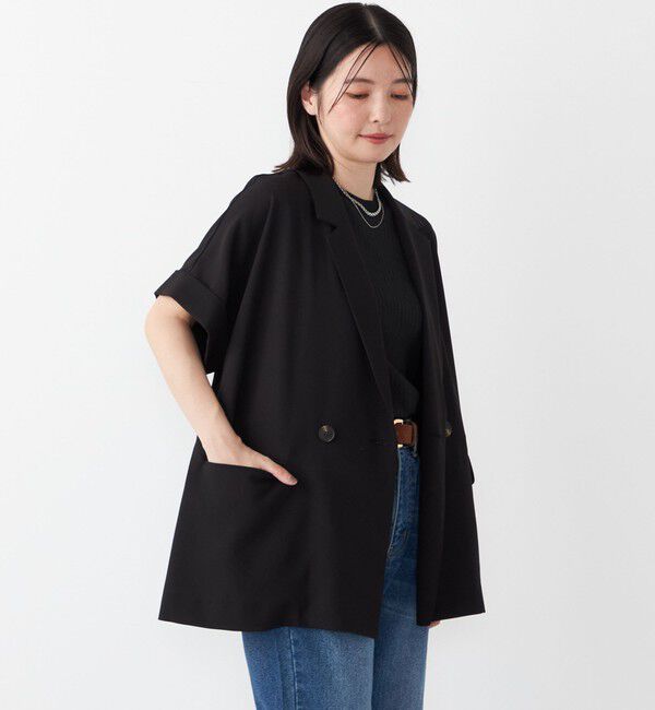 SHIPS Colors 「SHIPS Colors:〈手洗い可能〉クリスピー ショートスリーブ ジャケット」|テーラードジャケット|