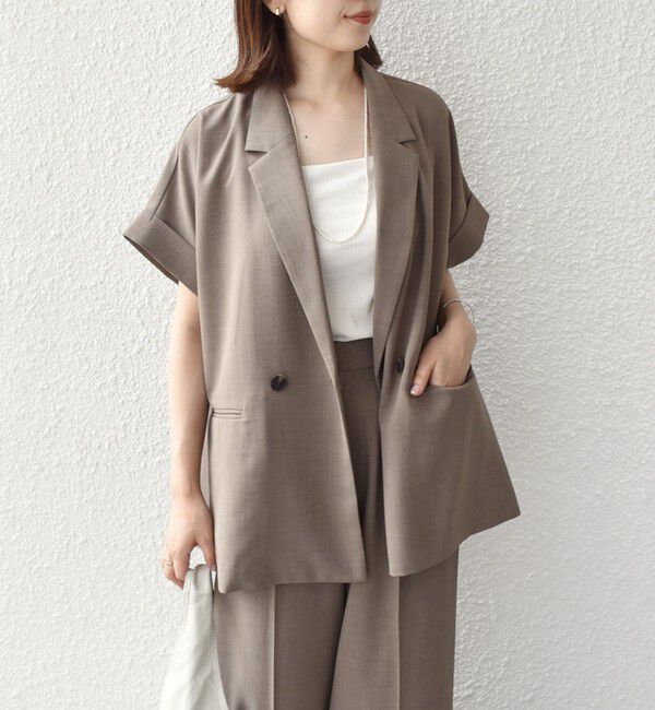 SHIPS Colors 「SHIPS Colors:〈手洗い可能〉クリスピー ショートスリーブ ジャケット」|テーラードジャケット|