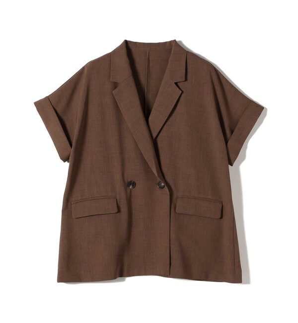 SHIPS Colors 「SHIPS Colors:〈手洗い可能〉クリスピー ショートスリーブ ジャケット」|テーラードジャケット|ブラウン