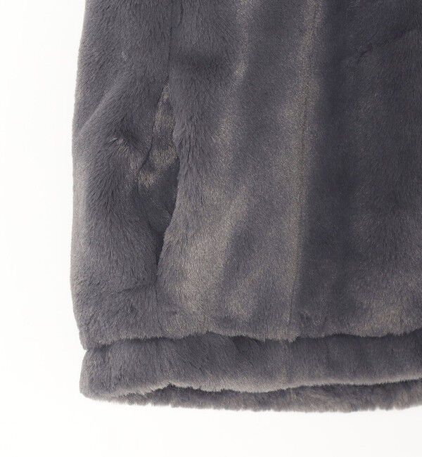 quaranciel「quaranciel: フーディー フェイクファー ドロスト ジップ ショート ベスト」|ダウンベスト・ベスト|