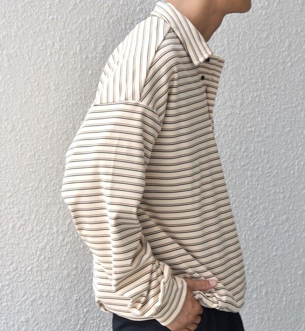 SHIPS any「SHIPS any: ブラッシュド マルチボーダー ヘムタック スピンドル ポロシャツ◇」|ポロシャツ|