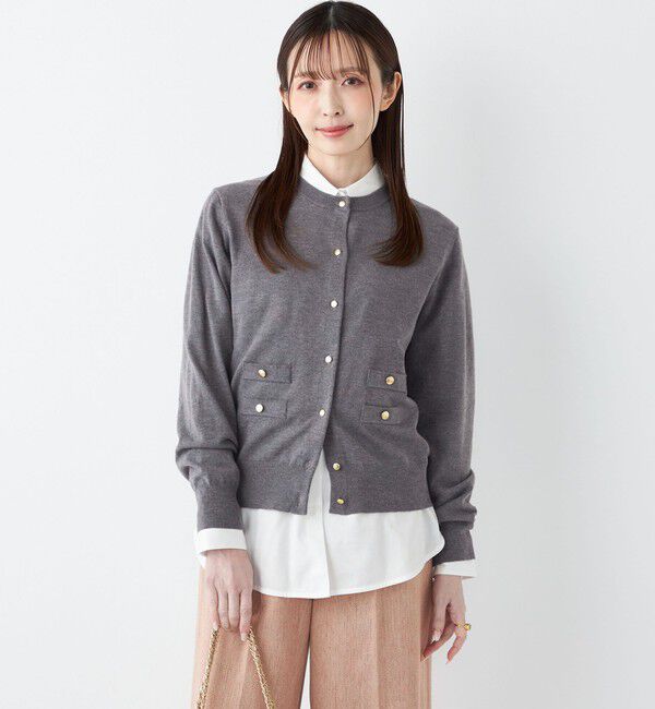 SHIPS Colors 「SHIPS Colors:〈手洗い可能〉14ゲージ クルーネック カーディガン◇」|カーディガン|