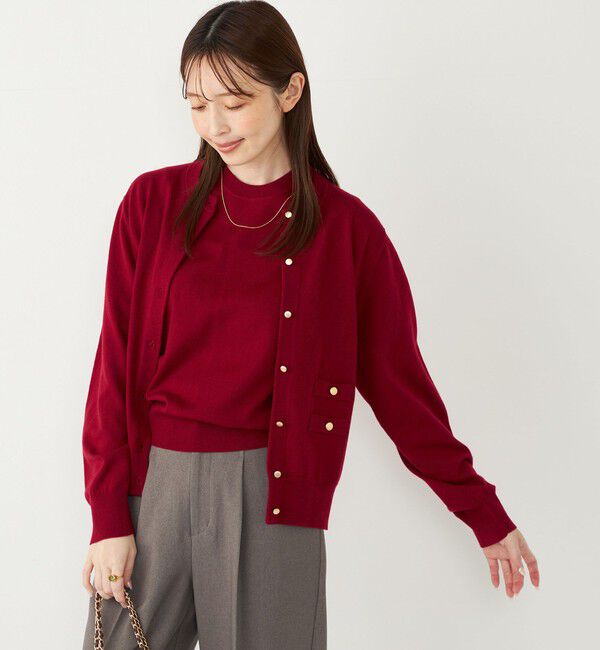 SHIPS Colors 「SHIPS Colors:〈手洗い可能〉14ゲージ クルーネック カーディガン◇」|カーディガン|