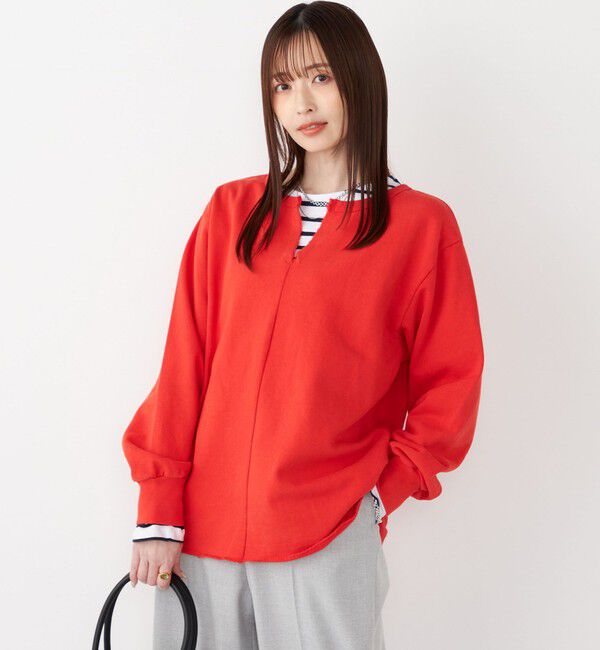 SHIPS Colors 「SHIPS Colors:〈手洗い可能〉USA 裏毛 スキッパー プルオーバー」|Tシャツ・カットソー|