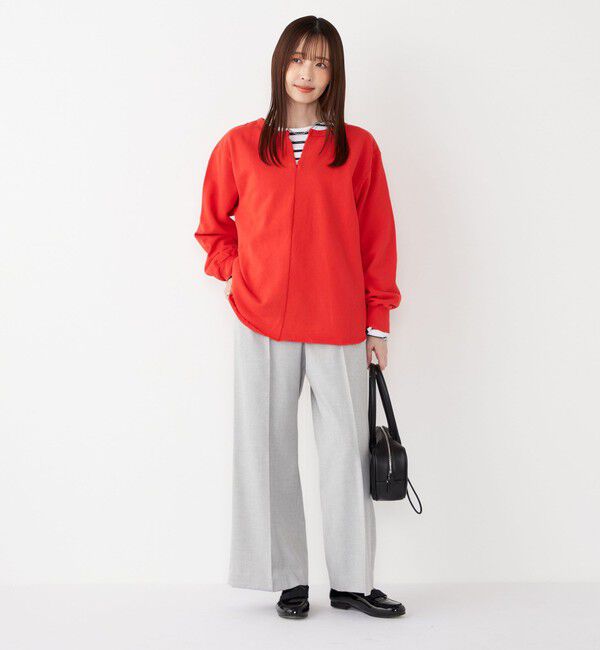 SHIPS Colors 「SHIPS Colors:〈手洗い可能〉USA 裏毛 スキッパー プルオーバー」|Tシャツ・カットソー|