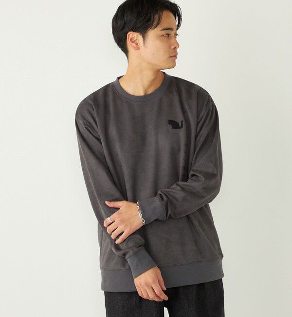 SHIPS Colors 「SHIPS Colors:〈洗濯機可能〉ポリエステル フェイクスエード スウェット」|スウェット・ジャージ|ダークグレー