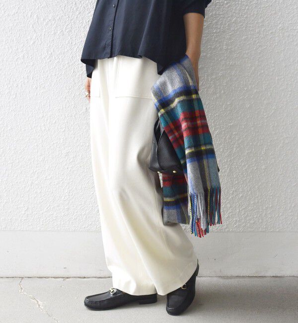 SHIPS for women「〈手洗い可能〉両面起毛 ポケット デザイン ドロスト パンツ」|その他|オフホワイト