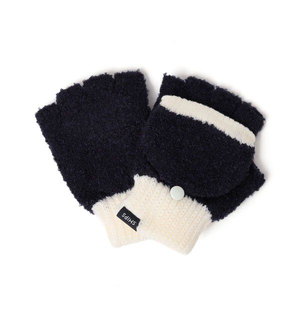 SHIPS KIDS「SHIPS KIDS:ふわもこ ミトン 手袋」|手袋|ネイビー