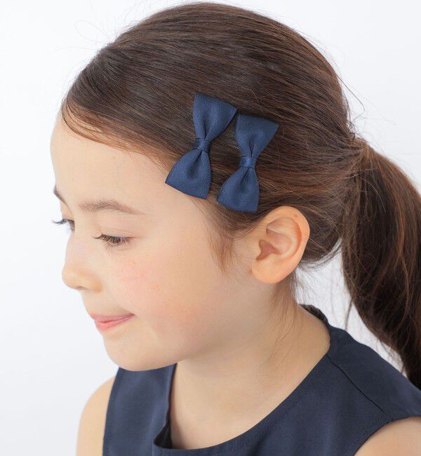 SHIPS KIDS「SHIPS KIDS:リボン ヘアクリップ 2コセット」|その他|ネイビー