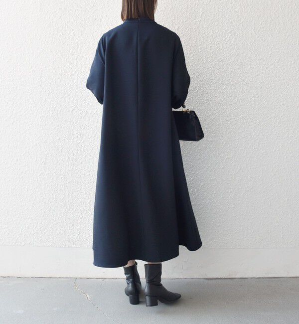 SHIPS any「《追加予約》SHIPS any:〈洗濯機可能〉ダブルクロス フリル パフ スリーブ ワンピース［NAVY BLUE］」|ワンピース|
