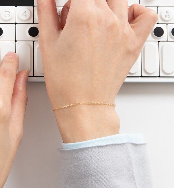SHIPS「City Ambient Products: K10YG GRIME CUT LONG CABLE CHAIN BRACELET」|ブレスレット・バングル|