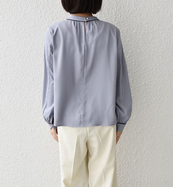 SHIPS Colors 「SHIPS Colors:〈手洗い可能〉バイカラー トリム ボウタイ ブラウス◇」|シャツ・ブラウス|