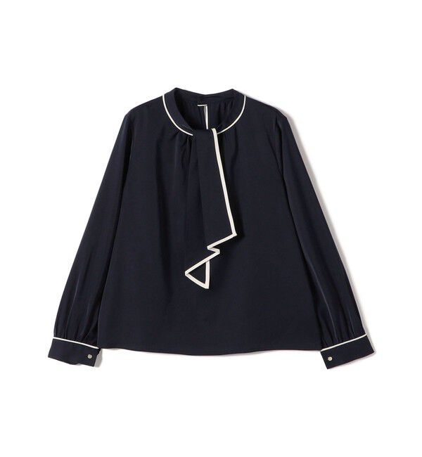 SHIPS Colors 「SHIPS Colors:〈手洗い可能〉バイカラー トリム ボウタイ ブラウス◇」|シャツ・ブラウス|