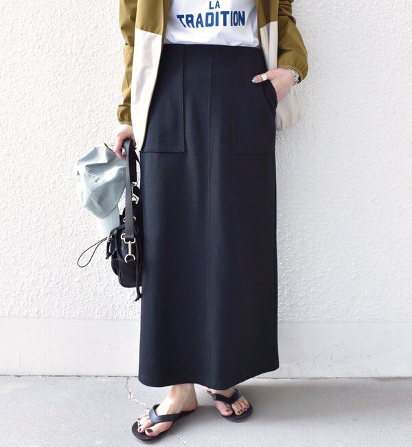 SHIPS Colors 「SHIPS Colors:〈手洗い可能〉リブ ダンボール タイト スカート」|タイト|ブラック