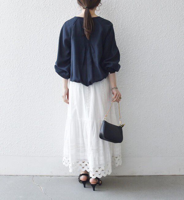 SHIPS any「《予約》SHIPS any:〈洗濯機可能〉リネン ミックス シアー ボリューム スリーブ ブラウス」|シャツ・ブラウス|