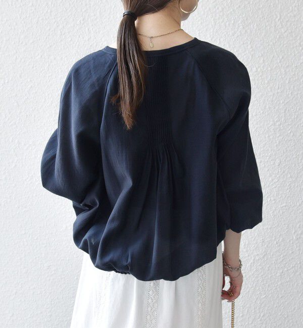 SHIPS any「《予約》SHIPS any:〈洗濯機可能〉リネン ミックス シアー ボリューム スリーブ ブラウス」|シャツ・ブラウス|