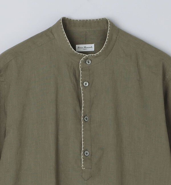 SHIPS「【SHIPS別注】Errico Formicola: エンブロイダリー リネン ソリッド シャツ」|シャツ・ブラウス|