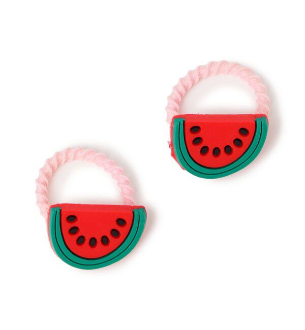 SHIPS KIDS「SHIPS KIDS: ミニ フルーツ ヘアゴム 2個セット」|ヘアゴム・シュシュ|レッド系