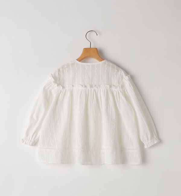 SHIPS KIDS「SHIPS KIDS:100～130cm / ギャザーフリル 刺繍 ブラウス」|シャツ・ブラウス|