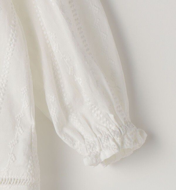 SHIPS KIDS「SHIPS KIDS:100～130cm / ギャザーフリル 刺繍 ブラウス」|シャツ・ブラウス|