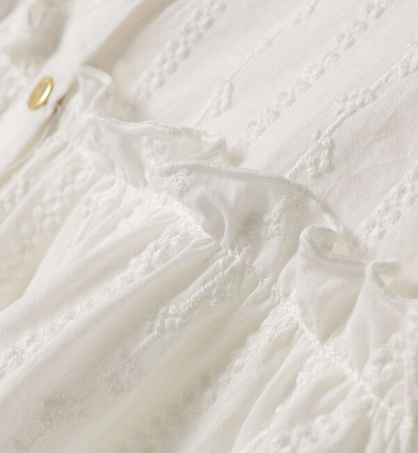 SHIPS KIDS「SHIPS KIDS:100～130cm / ギャザーフリル 刺繍 ブラウス」|シャツ・ブラウス|